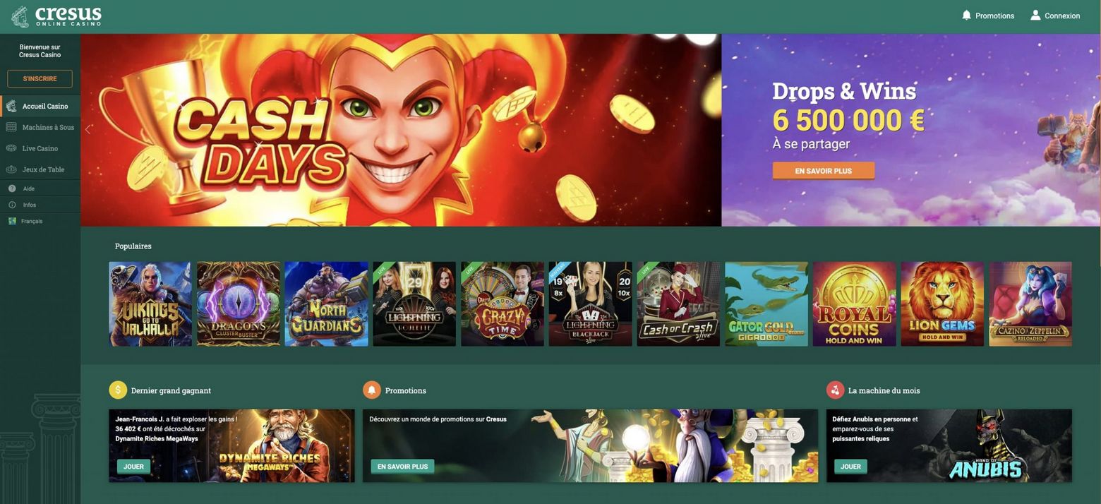 Évaluation du casino Cresus France